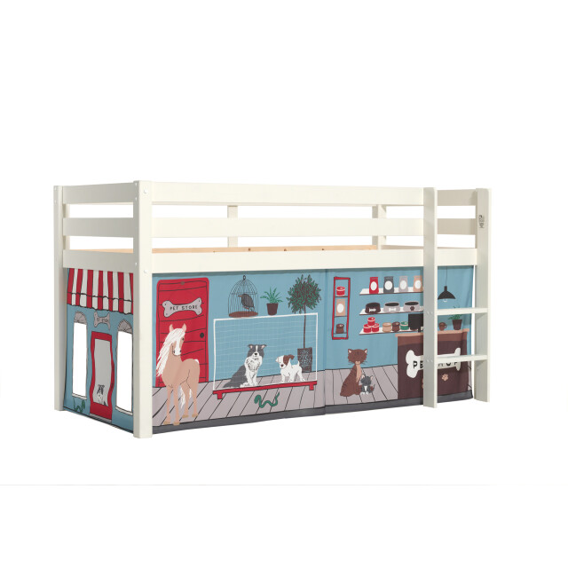 Lucevi pino halfhoogslaper h115cm met ladder 90 x 200 cm pet shop 3012090 large