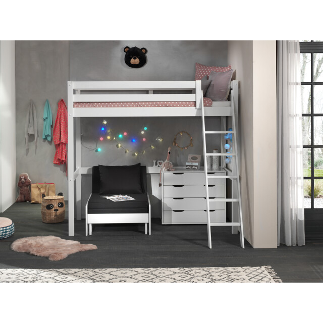 Lucevi pino mezzanine bed 90 x 200 cm pino commode 4 laden pino 3011973 large