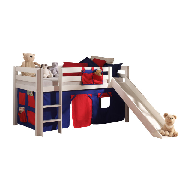 Lucevi pino halfhoogslaper h115cm met glijbaan 90 x 200 cm domino 3012372 large
