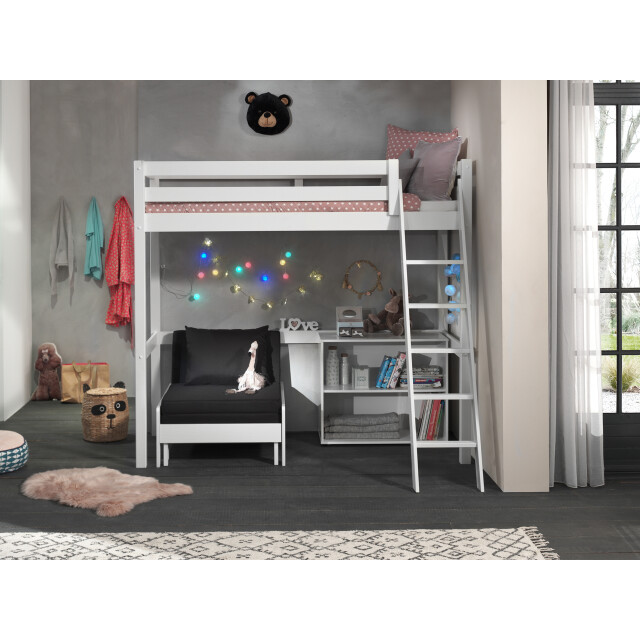 Lucevi pino mezzanine bed 90 x 200 cm pino boekenkast voor halfhoogslaper 3011972 large