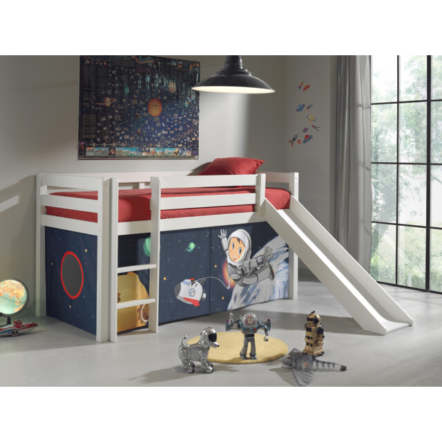 Lucevi pino halfhoogslaper h115cm met glijbaan 90 x 200 cm space 3012374 large