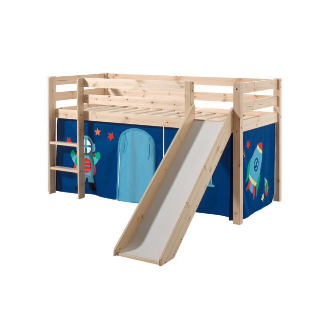 Lucevi pino halfhoogslaper + ladder + glijbaan + astro gordijntjes - 3012334 large