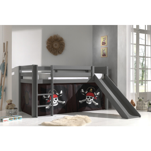 Lucevi pino halfhoogslaper h115cm met glijbaan 90 x 200 cm caribian 3012034 large