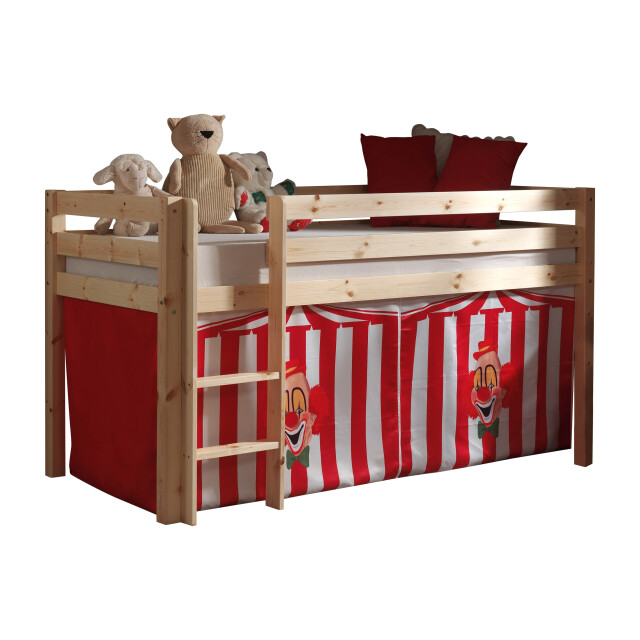Lucevi pino halfhoogslaper + ladder + clown gordijntjes - 90x200 cm 3012391 large