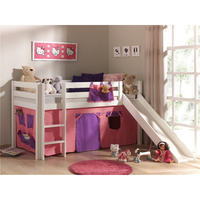 Lucevi pino halfhoogslaper h115cm met glijbaan 90 x 200 cm bella 3012371 large