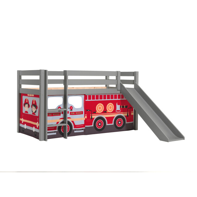 Lucevi pino halfhoogslaper h115cm met glijbaan 90 x 200 cm fire truck 3012032 large