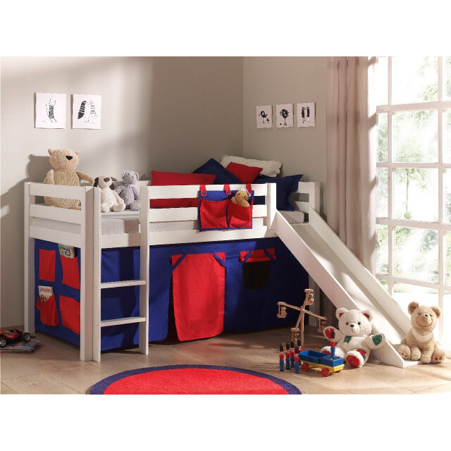 Lucevi pino halfhoogslaper h115cm met glijbaan 90 x 200 cm domino 3012372 large