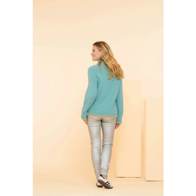 Geisha 44869-70 602 pullover turtle with lurex edge aqua 44869-70 602 large