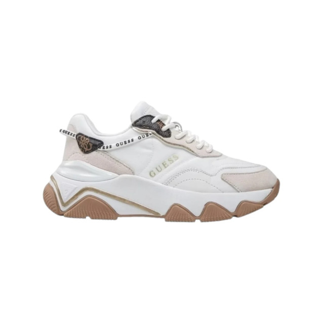 Guess Micola mixed leren sneakers Guess Beige Micola Mixed Leren Sneakers large