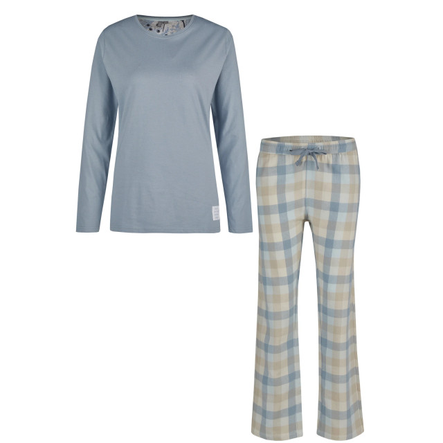 By Louise Dames pyjama set lang flanel geruit BL-480-02 large