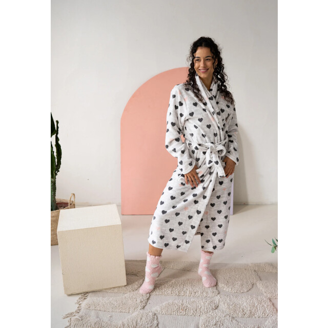 By Louise Fleece badjas dames hartjes BL-402-02 large