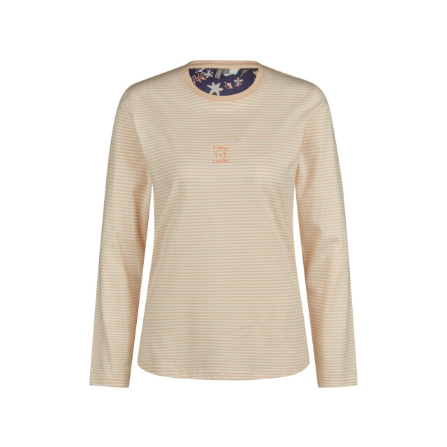 By Louise Dames pyjama set jersey katoen gebloemd oranje blauw BL-474-02 large