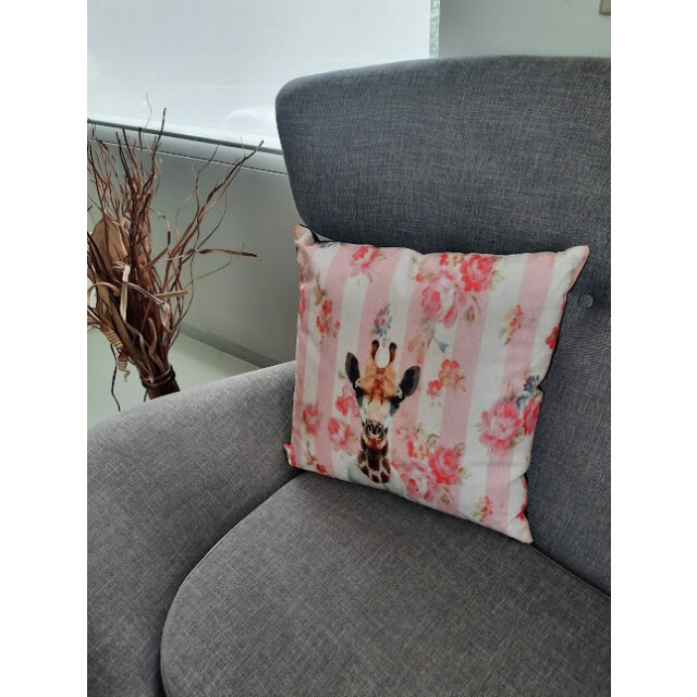 Furnilux set van 2 sierkussens-45x45 cm -giraf - 3015150 large