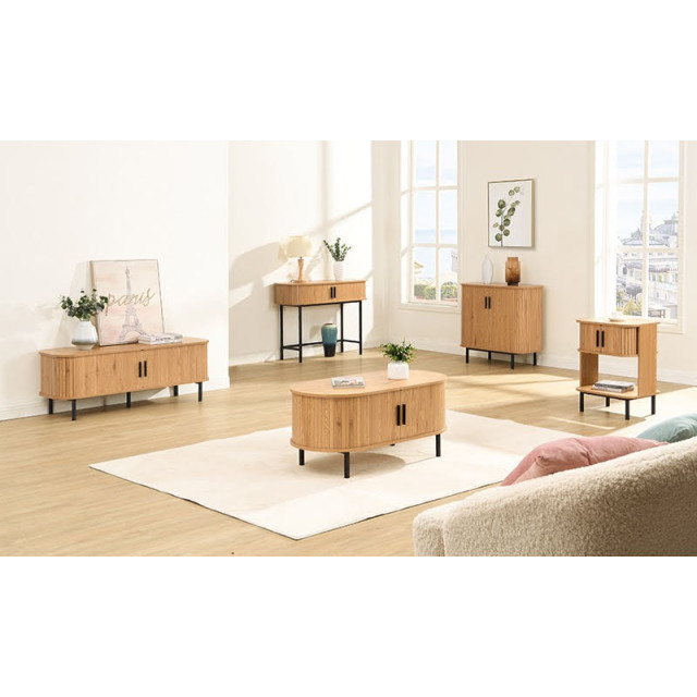 Furnilux Kast karlstad 2-deurs 80 x 40 x 75 cm scandinavisch design met schuifdeuren 3014969 large