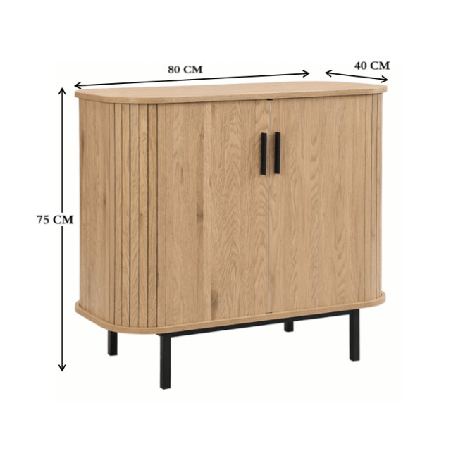 Furnilux Kast karlstad 2-deurs 80 x 40 x 75 cm scandinavisch design met schuifdeuren 3014969 large