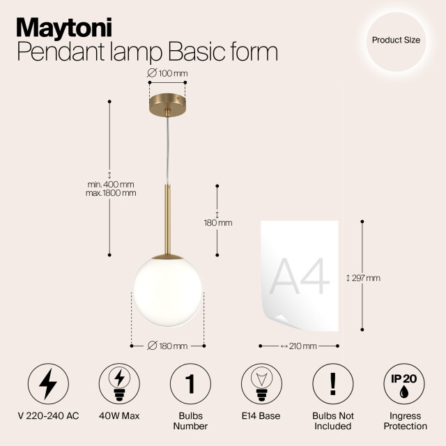 Maytoni hanglamp basic form - Ø18 2993421 large