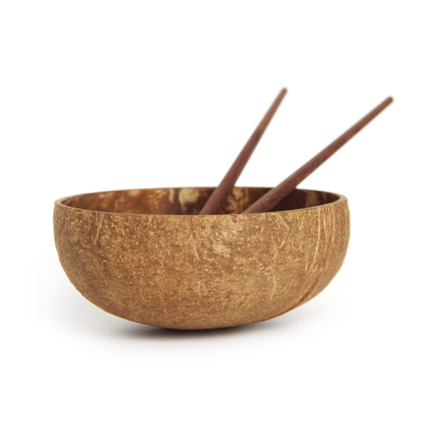 Furnilux Kokoskommen met eetstokjes set van 2 handgemaakt geschenkdoos 3014986 large
