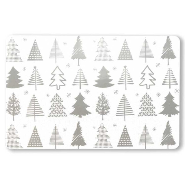 Unique Living placemat xmas tree 30x45cm silver 3014501 large