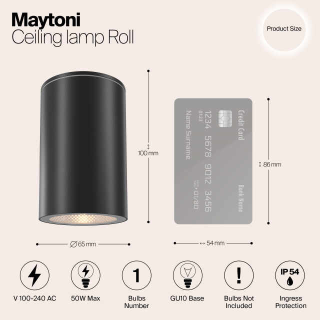Maytoni Outdoor plafondlamp roll - Ø6,5 2994918 large