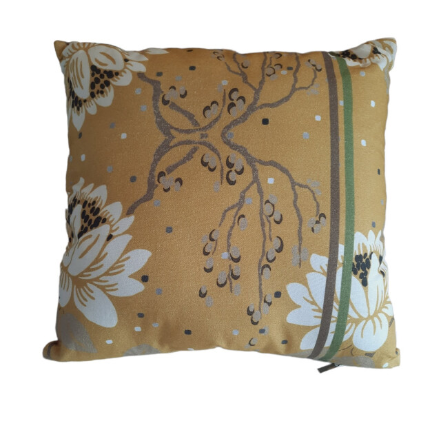Furnilux set van 2 sierkussens-45x45 cm -bloem oker 3015144 large