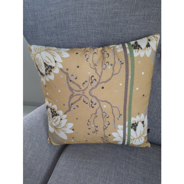 Furnilux set van 2 sierkussens-45x45 cm -bloem oker 3015144 large