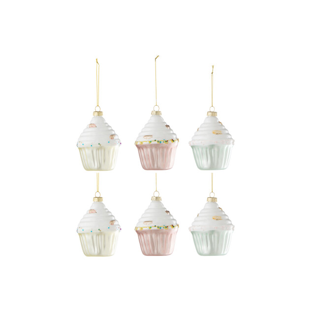 J-Line doos van 6 cake hanger 2+2+2 glas mix 7.5x7.5x10cm 3008864 large