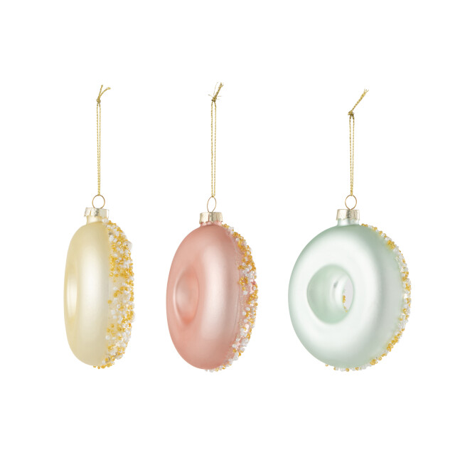 J-Line doos van 6 donut hanger 2+2+2 pailletten glas mix 31x21.5x4cm 3008865 large