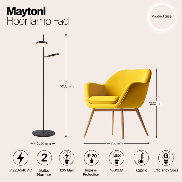 Maytoni vloerlamp fad - 2993616 large