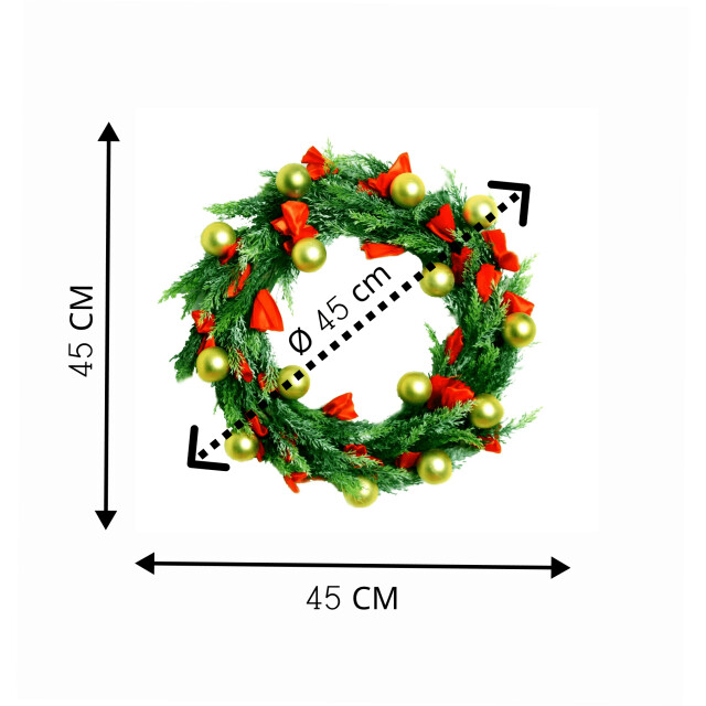 Furnilux Kerstkrans met warme led verlichting op batterij – 2x aa Ø 45 cm 3015277 large