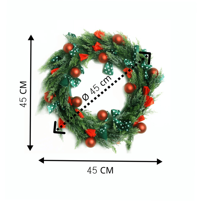 Furnilux Kerstkrans met warme led verlichting op batterij – 2x aa Ø 45 cm 3015273 large