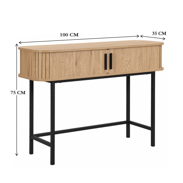 Furnilux Sidetable-console helsingborg 100 x 35 x 75 cm strak scandinavisch design uit 3014674 large