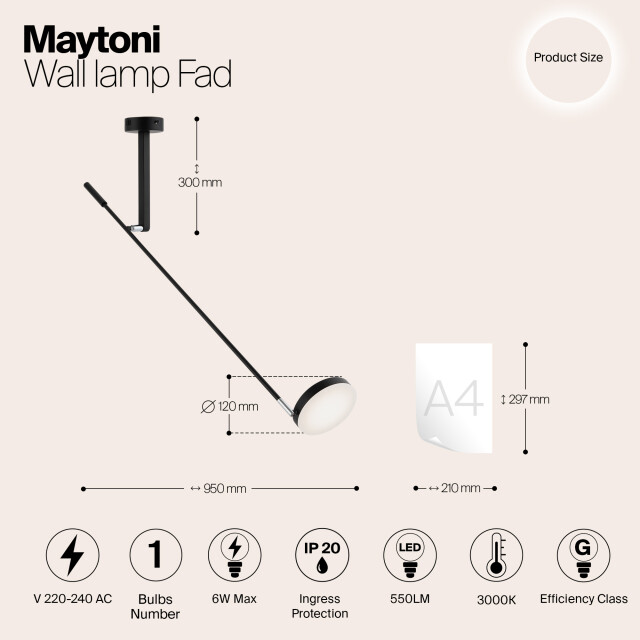 Maytoni wandlamp fad - 2993614 large