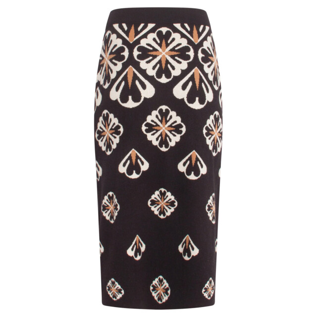 Smashed Lemon 24778 e gebreide rok met grafische bloemenprint | 24778-999-720 large
