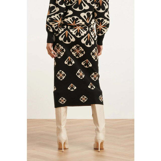 Smashed Lemon 24778 e gebreide rok met grafische bloemenprint | 24778-999-720 large