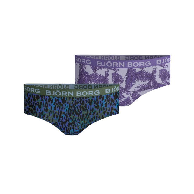 Björn Borg Björn borg meisjes hipster 2-pack – panterprint & bladeren – stretch katoen 1831-1327-80491 large