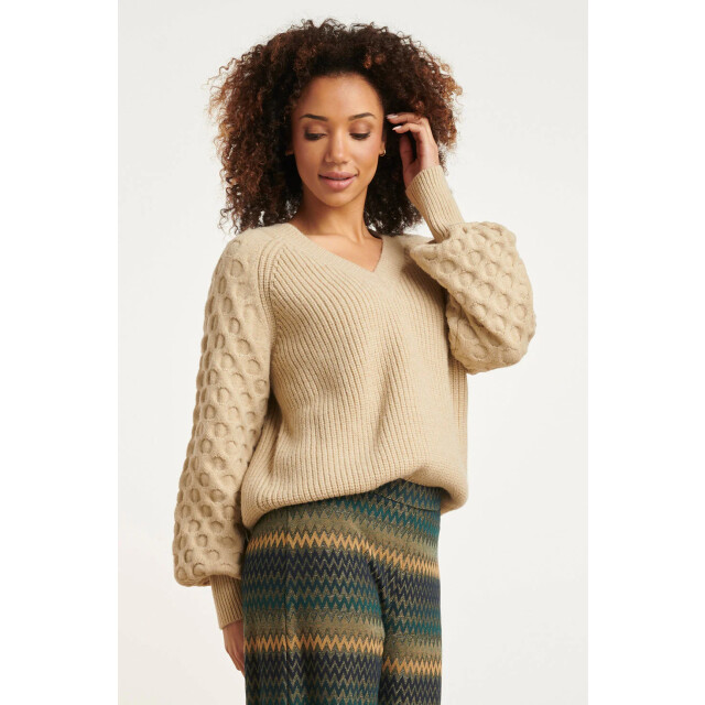 Smashed Lemon 24784 oversized trui met v-hals | 24784-720-S large