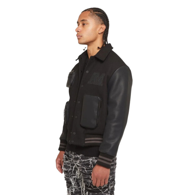 Amicci Georgio wooly jas Amicci Georgio Zwart Bomber Jas large