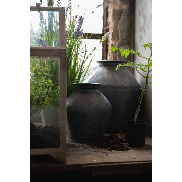 Clayre & Eef Vaas Ø 39x38 cm metaal rond decoratie vaas 1365245 large