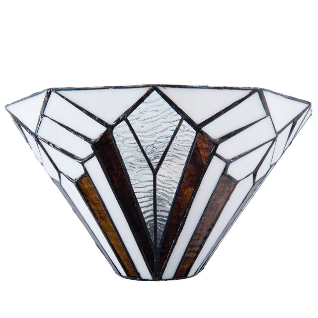 LumiLamp Wandlamp tiffany 31x16x16 cm bruin metaal glas driehoek muurlamp 1088572 large