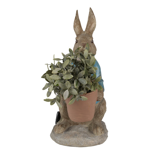 Clayre & Eef Beeld konijn 46 cm blauw polyresin bloempot 2825385 large