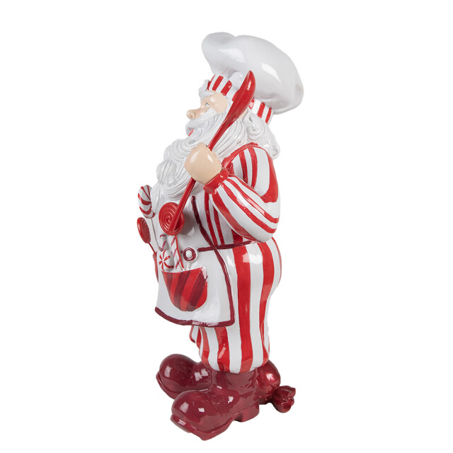 Clayre & Eef Kerstdecoratie beeld kerstman 47 cm wit kunststof 2943022 large