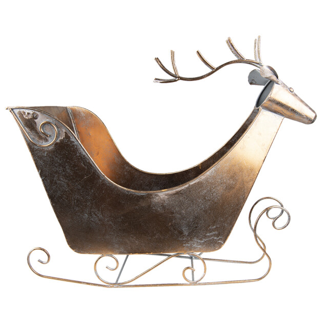 Clayre & Eef Beeld slee 54 cm metaal rendier 2040839 large