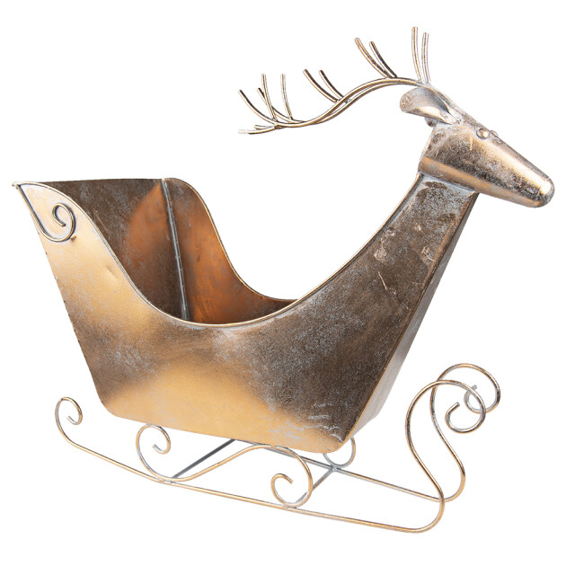 Clayre & Eef Beeld slee 54 cm metaal rendier 2040839 large