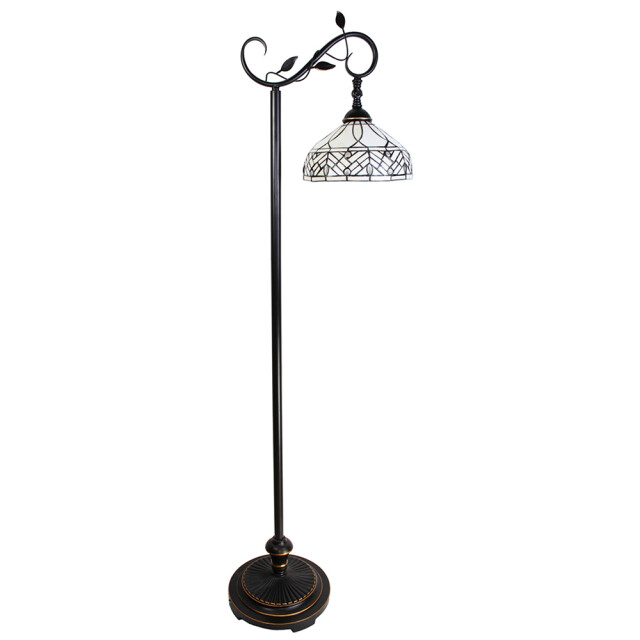 LumiLamp Tiffany vloerlamp 152 cm beige glas staande lamp 2035459 large
