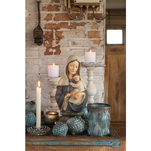 Clayre & Eef Kandelaar Ø 19x34 cm ijzer kaarsenstandaard 1357351 large