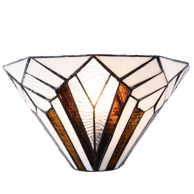 LumiLamp Wandlamp tiffany 31x16x16 cm bruin metaal glas driehoek muurlamp 1088572 large