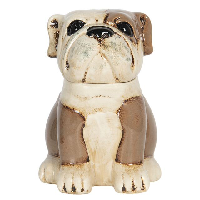 Clayre & Eef Beeld hond 20x18x26 cm beige keramiek beeld decoratie 1174091 large