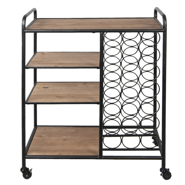 Clayre & Eef Keukentrolley 76x37x89 cm hout metaal rechthoek opbergrek op 1088212 large