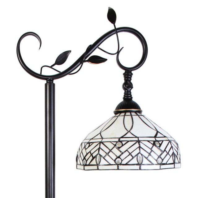 LumiLamp Tiffany vloerlamp 152 cm beige glas staande lamp 2035459 large