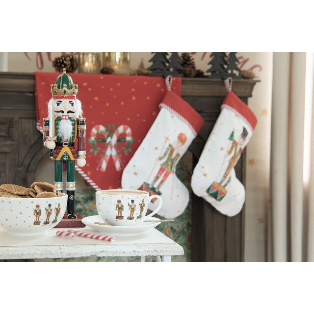 Clayre & Eef Beeld notenkraker 30 cm rood polyresin kerstdecoratie 2201527 large